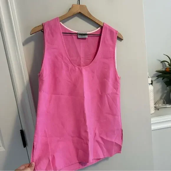 Rachel Comey Linen Pink Scoop Neck Tank 4 Small